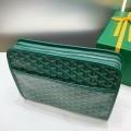 「#4943」Goyard imported cowhide with canvas large toilet bag, size: 30*23*8cm
