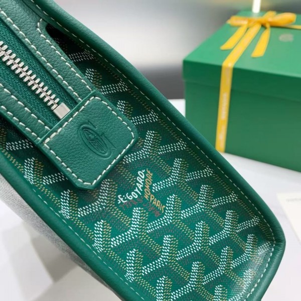 Goyard imported cowhide with canvas large toilet bag, size: 30*23*8cm