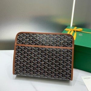 「#4944」Goyard imported cowhide with canvas large toilet bag, size: 30*23*8cm