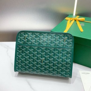 「#4945」Goyard imported cowhide with canvas small toilet bag, size: 25*18*7cm