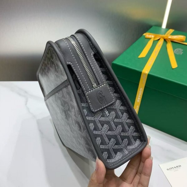 Goyard imported cowhide with canvas small toilet bag, size: 25*18*7cm