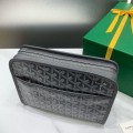 「#4946」Goyard imported cowhide with canvas small toilet bag, size: 25*18*7cm