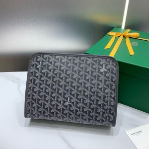 「#4946」Goyard imported cowhide with canvas small toilet bag, size: 25*18*7cm