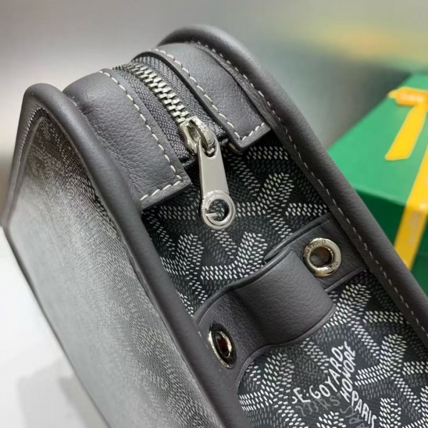 Goyard imported cowhide with canvas small toilet bag, size: 25*18*7cm