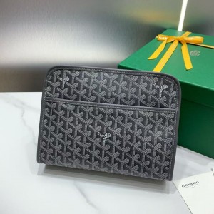 「#4946」Goyard imported cowhide with canvas small toilet bag, size: 25*18*7cm