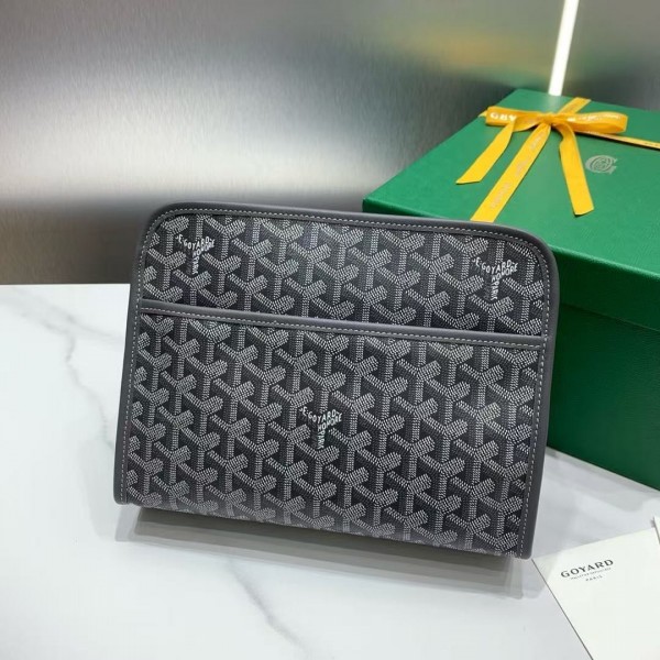 「#4946」Goyard imported cowhide with canvas small toilet bag, size: 25*18*7cm