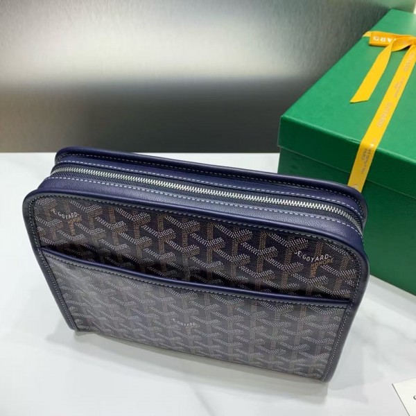 Goyard imported cowhide with canvas small toilet bag, size: 25*18*7cm