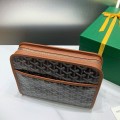 「#4948」Goyard imported cowhide with canvas small toilet bag, size: 25*18*7cm