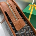 「#4948」Goyard imported cowhide with canvas small toilet bag, size: 25*18*7cm