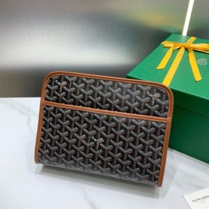 「#4948」Goyard imported cowhide with canvas small toilet bag, size: 25*18*7cm
