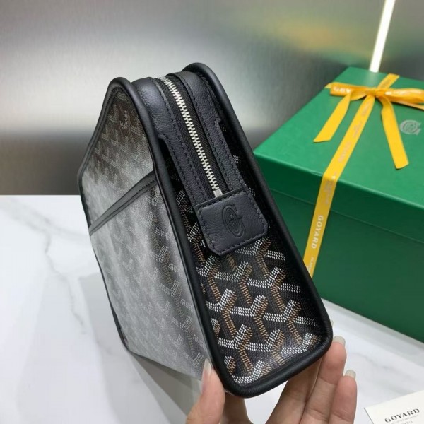Goyard imported cowhide with canvas small toilet bag, size: 25*18*7cm