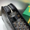 「#4949」Goyard imported cowhide with canvas small toilet bag, size: 25*18*7cm