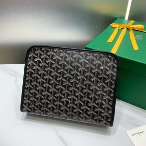 「#4949」Goyard imported cowhide with canvas small toilet bag, size: 25*18*7cm