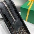 「#4949」Goyard imported cowhide with canvas small toilet bag, size: 25*18*7cm