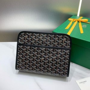 「#4949」Goyard imported cowhide with canvas small toilet bag, size: 25*18*7cm
