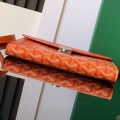 「#4950」Goyard imported cowhide with canvas one-shoulder crossbody bag, size: 21*16*4cm