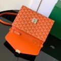 「#4950」Goyard imported cowhide with canvas one-shoulder crossbody bag, size: 21*16*4cm