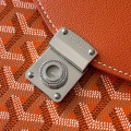 「#4950」Goyard imported cowhide with canvas one-shoulder crossbody bag, size: 21*16*4cm