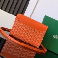 「#4950」Goyard imported cowhide with canvas one-shoulder crossbody bag, size: 21*16*4cm