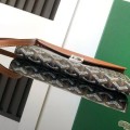 「#4951」Goyard imported cowhide with canvas one-shoulder crossbody bag, size: 21*16*4cm