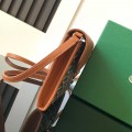 「#4951」Goyard imported cowhide with canvas one-shoulder crossbody bag, size: 21*16*4cm
