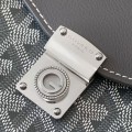 「#4952」Goyard imported cowhide with canvas one-shoulder crossbody bag, size: 21*16*4cm