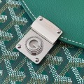 「#4953」Goyard imported cowhide with canvas one-shoulder crossbody bag, size: 21*16*4cm
