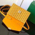 「#4954」Goyard imported cowhide with canvas one-shoulder crossbody bag, size: 21*16*4cm