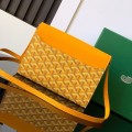 「#4954」Goyard imported cowhide with canvas one-shoulder crossbody bag, size: 21*16*4cm