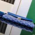 「#4955」Goyard imported cowhide with canvas one-shoulder crossbody bag, size: 21*16*4cm