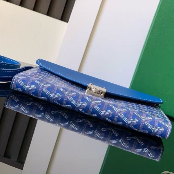 Goyard imported cowhide with canvas one-shoulder crossbody bag, size: 21*16*4cm