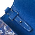 「#4955」Goyard imported cowhide with canvas one-shoulder crossbody bag, size: 21*16*4cm