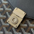 「#4956」Goyard imported cowhide with canvas one-shoulder crossbody bag, size: 21*16*4cm
