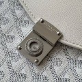 「#4957」Goyard imported cowhide with canvas one-shoulder crossbody bag, size: 21*16*4cm
