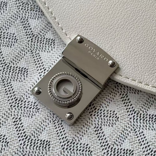 Goyard imported cowhide with canvas one-shoulder crossbody bag, size: 21*16*4cm