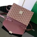 「#4959」Goyard imported cowhide with canvas one-shoulder crossbody bag, size: 21*16*4cm