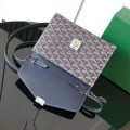 「#4960」Goyard imported cowhide with canvas one-shoulder crossbody bag, size: 21*16*4cm