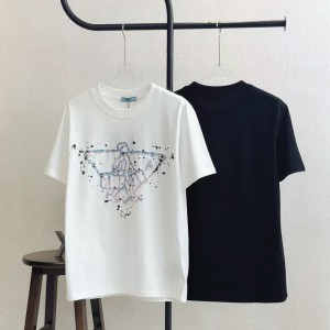 「#4993」Prada 2025 new printed cotton T-shirt