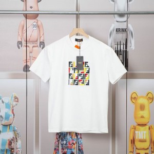 「#5017」Fendi 2025 Spring and Summer New Embroidered Casual Short Sleeves