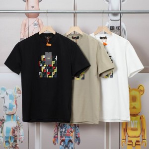 「#5017」Fendi 2025 Spring and Summer New Embroidered Casual Short Sleeves