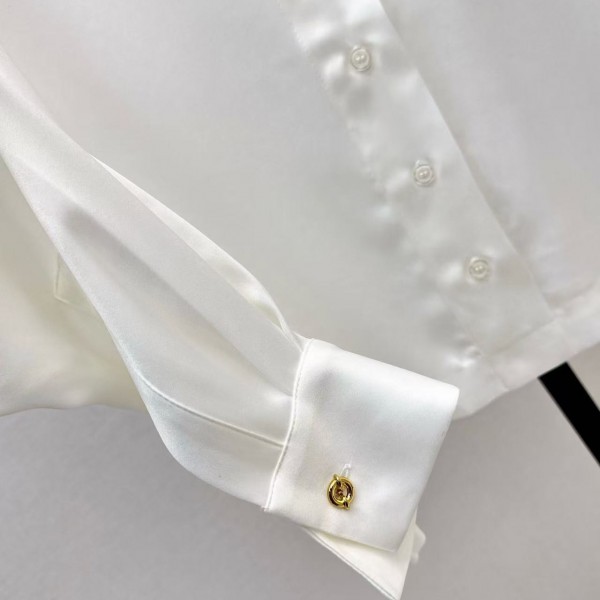 Loewe SpringSummer new embroidered smooth style loose acetate shirt