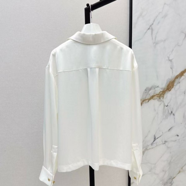 Loewe SpringSummer new embroidered smooth style loose acetate shirt