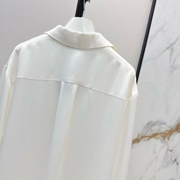 Loewe SpringSummer new embroidered smooth style loose acetate shirt
