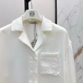 「#5046」Loewe SpringSummer new embroidered smooth style loose acetate shirt