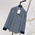 「#5047」Loewe spring and summer new logo embroidery striped shirtLoewe spring and summer new logo embroidery