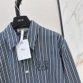 「#5047」Loewe spring and summer new logo embroidery striped shirtLoewe spring and summer new logo embroidery