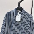 「#5047」Loewe spring and summer new logo embroidery striped shirtLoewe spring and summer new logo embroidery