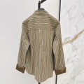 「#5050」Loewe spring and summer new logo embroidery striped shirtLoewe spring and summer new logo embroidery