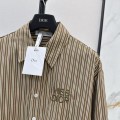 「#5050」Loewe spring and summer new logo embroidery striped shirtLoewe spring and summer new logo embroidery