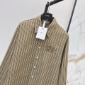 「#5050」Loewe spring and summer new logo embroidery striped shirtLoewe spring and summer new logo embroidery